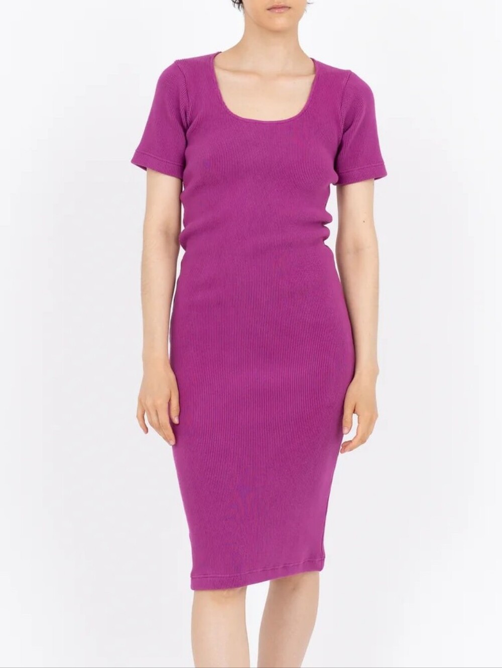 Ilana Kohn "Lisa" Ribbed Scoop Neck Midi Dress Sz 1
